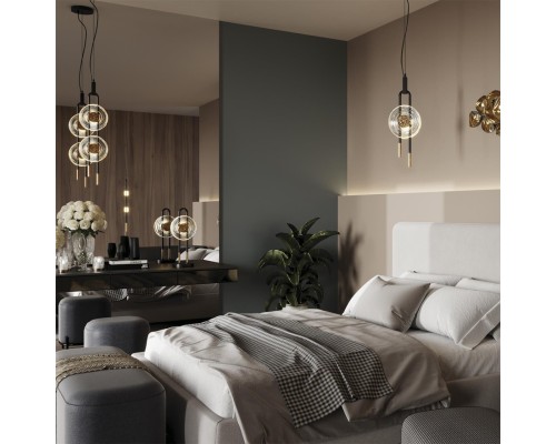 5407/23L MODERN ODL_EX24 27 черный/золотой/металл/стекло Подвес LED 23W 3000K 1940Лм MAGNET