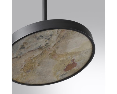 5064/15L L-VISION ODL24 черн./серо-беж./металл/натур.камень/акрил Подвес с переключ.цветов.темпер. LED 15W 3000К/4000K/6000K BERGI