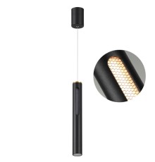 6643/7L HIGHTECH ODL24 169 черный/золото/металл/акрил Подвесной светильник IP20 LED 9W 3000K 220V MALI