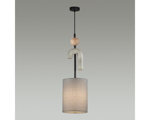 5410/1A MODERN ODL_EX24 73 черный матов./серый/металл/полирезин/ткань Подвес E14 1*40W BAGEL