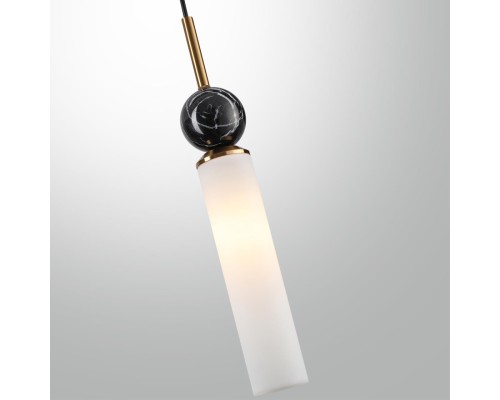 4361/1 MIDCENT ODL25 Подвесной светильник под латунь/металл/стекло/черный мрамор IP20 1*E14 40W 220V LOLLA