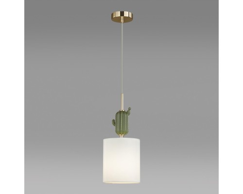 5425/1 MODERN ODL_EX24 41 золотой/зеленый/белый/металл/керамика/ткань Подвес E14 1*40W CACTUS