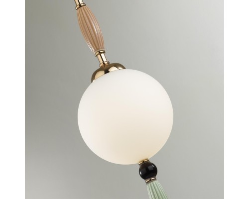 5405/1 MODERN ODL_EX24 83 золотой/коричневый/зеленый/белый матов./металл/керамика/стекло Подвес E14 1*40W PALLE