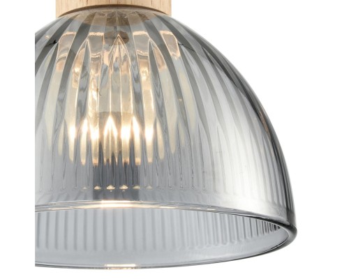8053/1A SUSPENTIONI LN25 310 дерево/смоки металл/стекло Подвесной светильник E27 1*60W 220V NATANA