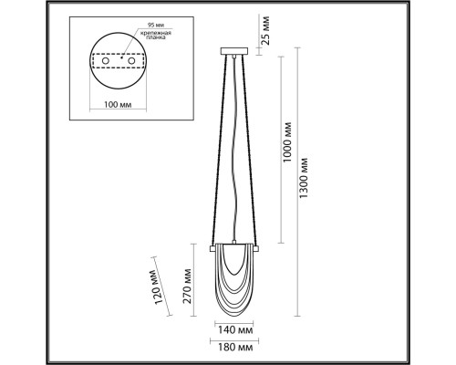 6515/1 NEOCLASSI LN23 182 латунь Подвес E14 1*40W 220V OCHRE