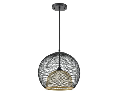 8052/1A SUSPENTIONI LN25 315 черный/черный, золото металл/металл Подвесной светильник E27 1*60W 220V LEONELA