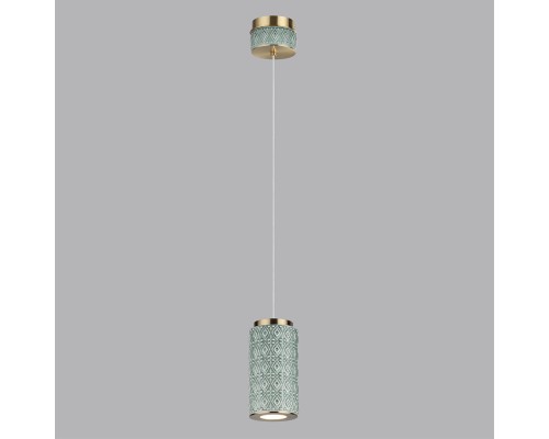 5452/5L L-VISION ODL_EX26 011 светлая бронза/зеленый/металл/керамика/акрил Подвес LED 5W 3000K LULU