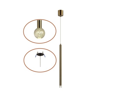 4374/3LA HIGHTECH ODL26 Подвесной светильник  золото/хрустальн. стекло/металл IP20 LED 3W 400Лм 3000K 220-240V FIANO