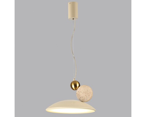 6625/20L HIGHTECH ODL24 133 беж/золотой/металл/травертин/акрил Подвесной светильник IP20 LED 20W 3000K 220V TRAVERTINO