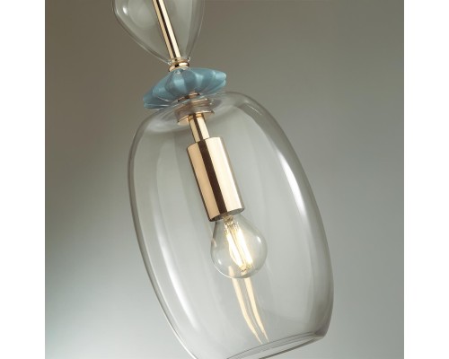 4855/1B CLASSIC ODL_EX21 золото/раноцветн./керамика/стекло Подвес E14 1*40W BIZET