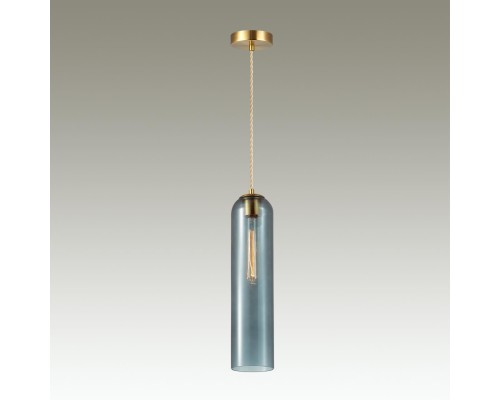 Подвес Odeon Light 4641/1 Vosti золотой/синий E27 60 Вт