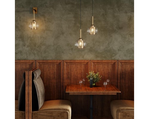 4939/1 PENDANT ODL22 235 античн.бронза/металл/прозрачный/стекло Подвес E27 1*40W CLOCKY