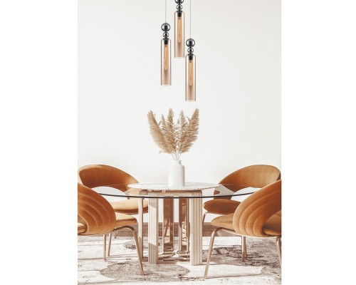 8065/1A MODERNI LN25 298 хром/амбер, металл/стекло Подвесной светильник E27 1*60W 220V LORENZO