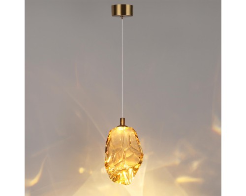 7111/4LA L-VISION ODL25 Подвесной светильник  бронзовый/янтарное стекло/металл IP20 LED 4W 300Лм 3000K 200° 220V GEMME