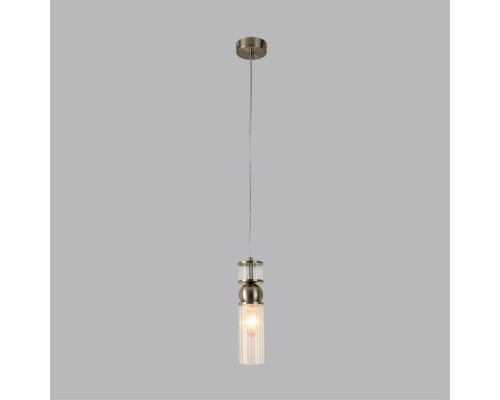 8277/1A MODERNI LN26 163 сатин никель/прозрачный, металл/стекло Подвес Е14 1*40W 220V DENVER