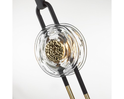 5407/12L MODERN ODL_EX24 27 черный/золотой/металл/стекло Подвес LED 12W 3000K 1005Лм MAGNET