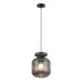 5042/1B PENDANT ODL24 309 черный/дымчатый/металл/стекло/эко.кожа Подвес E27 1*60W JUGI