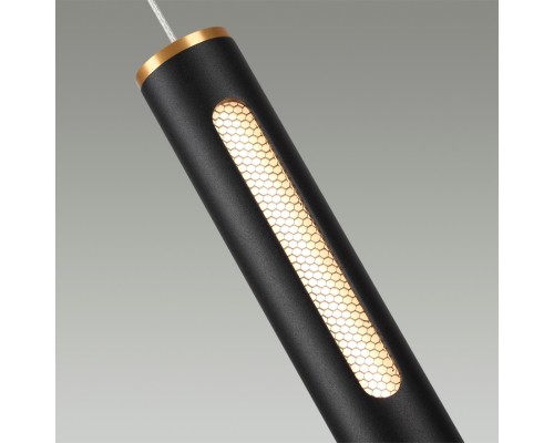 6643/7L HIGHTECH ODL24 169 черный/золото/металл/акрил Подвесной светильник IP20 LED 9W 3000K 220V MALI