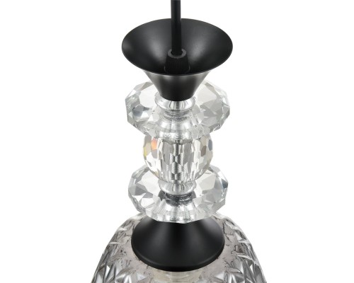 8057/1A SUSPENTIONI LN25 311 черный/смоки металл/стекло Подвесной светильник E27 1*60W 220V ELENIKA