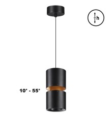 359340 OVER NT24 000 черный Светильник подвесной с механизмом регулировки высоты, провод 2м IP20 LED 10W/3W 3000K 1090Лм 170-265V ARISTO