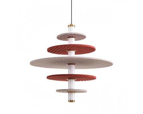 8296/14AL LEDIO черный/бежевый/бурый, металл/фетр/акрил Подвес LED 14W 3000K 220V FELTA