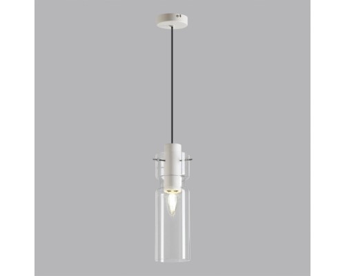 5057/1B PENDANT ODL24 323 белый/прозрачный/металл/стекло Подвес E27 1*40W SCROW