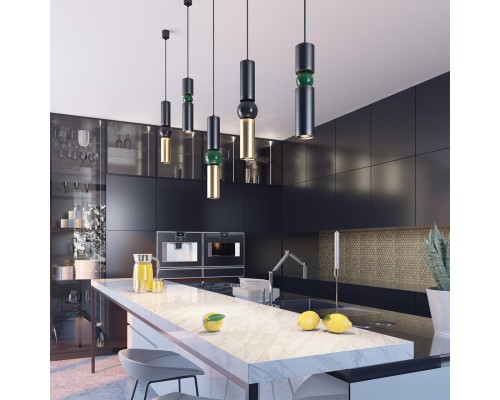 Подвес Odeon Light 4074/5L Sakra черный/золото GU10 1*5 Вт