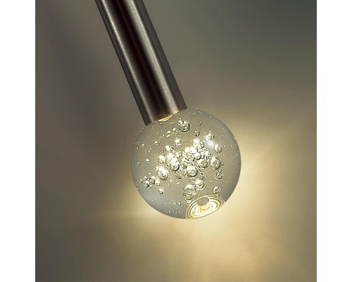 4375/3LA HIGHTECH ODL26 Подвесной светильник  никель/хрусталь. стекло/металл IP20 LED 3W 400Лм 3000K 220-240V FIANO