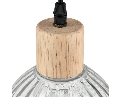 8055/1A SUSPENTIONI LN25 310 дерево/прозрачный металл/стекло Подвесной светильник E27 1*60W 220V NATANA