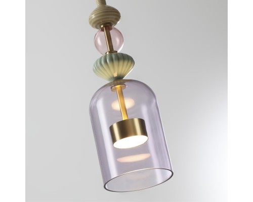 5045/12LA L-VISION ODL24 299 античн.бронза/фиолетовый/металл/стекло/керамика Подвес LED 12W 4000К 1400Лм PALLETA
