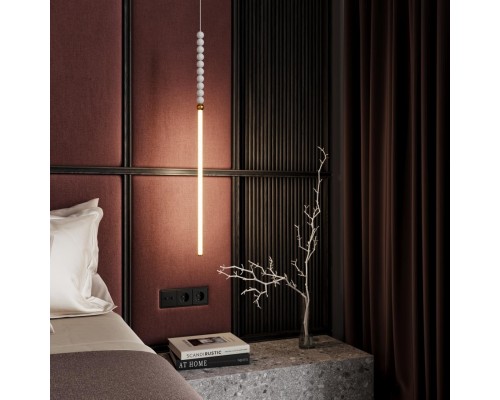 6639/12L HIGHTECH ODL24 металл/античная бронза/белые бусы из акрила Подвесной светильник IP 20 LED 12W 720Лм 3500K 220V MONELLA