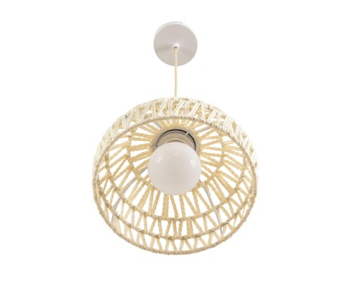 8368/1A ECO LN26 327 белый/бежевый, цемент/металл/джутовый шнур Подвес E27 LED 10W 220V BOHO