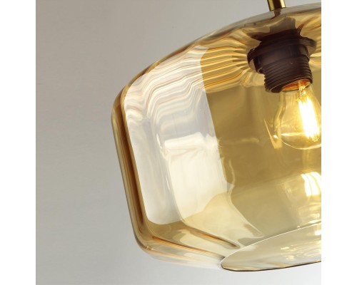 Подвес Odeon Light 4747/1 янтарный/бронзовый E27 60W BINGA