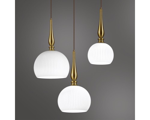 Подвес Odeon Light 4765/1 белый/бронзовый E27 60W RUNGA