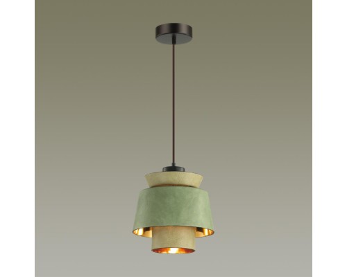 4992/1A PENDANT ODL23 287 зеленый/золотой/металл/кожа Подвес E27 60W KRESSA