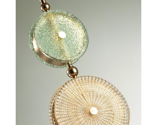 5412/13LC L-VISION ODL_EX23 8 золотой/зеленый/желтый металл/стекло Подвес LED 13W 4000K CARAMELLA