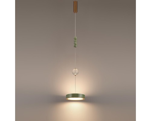 5450/32LA L-VISION ODL_EX26 015 зеленый/античная бронза/металл/керамика/хрусталь/акрил Подвес LED 32W 2000К/3000K/4000K RIVIERA