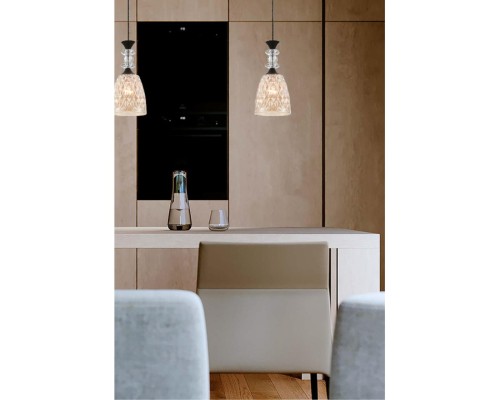 8057/1A SUSPENTIONI LN25 311 черный/смоки металл/стекло Подвесной светильник E27 1*60W 220V ELENIKA