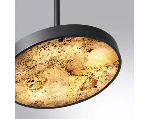 5064/15L L-VISION ODL24 черн./серо-беж./металл/натур.камень/акрил Подвес с переключ.цветов.темпер. LED 15W 3000К/4000K/6000K BERGI