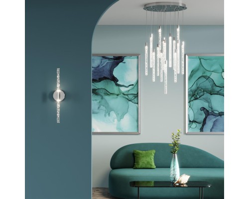 4370/5L HIGHTECH ODL23 107 хром полированный/акрил с пузырьками Подвесной св-к IP20 LED 5W 200Лм 3000K SPARKY