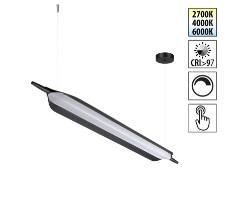 359544 LEDO NT25 000 черный Светильник подвесной диммируемый со сменой цв.температуры (сенсор) IP20 LED 32W 2700/4000/6000K 100-240V ALA