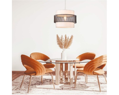 8002/1A MODERNI LN24 белый, черный металл/металл, текстиль Подвес Е27 60W 220V ANIMAISA