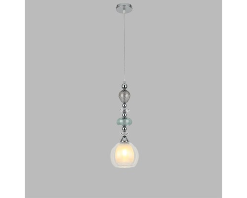 8294/1A MODERNI хром/белый/прозрачный, металл/стекло/хрусталь Подвес E27 1*60W 220V GANNA