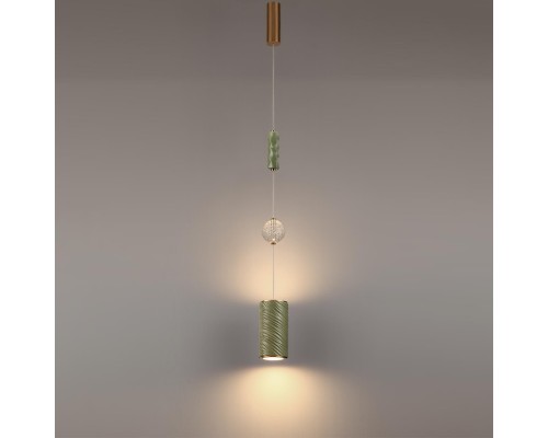 5450/18LA L-VISION ODL_EX26 зеленый/никель/металл/керамика/хрусталь/акрил Подвес LED 18W 2000К/3000K/4000K RIVIERA