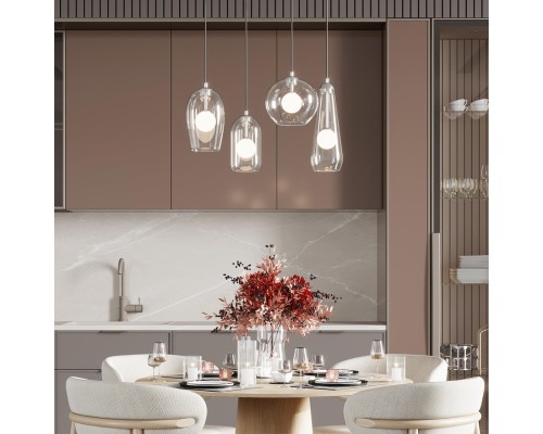 4953/1 PENDANT ODL22 237 хром/ белый/прозрачный/стекло Подвес G9 1*40W LOSTAR