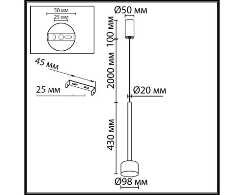 7152/10L HIGHTECH ODL26 347 светильник медь/янтарное стекло/металл IP20 LED 10W 3000K 220V LASLO