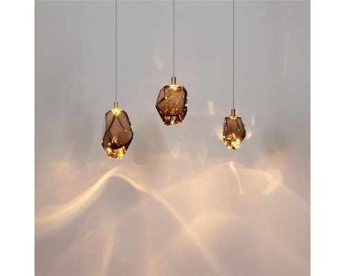 7112/4LB L-VISION ODL25 Подвесной светильник бронзовый/коньячн. стекло/металл IP20 LED 4W 300Лм 3000K 200° 220V GEMME