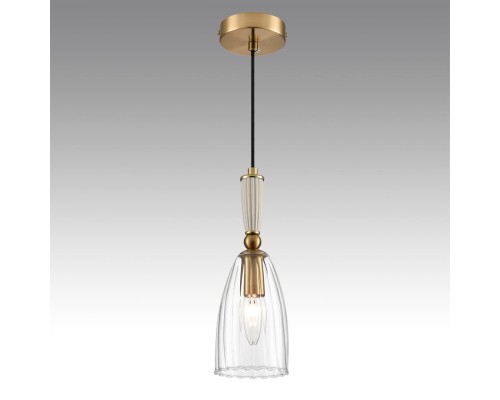 8284/1A SUSPENTIONI LN26 389 античная бронза/прозрачный, металл/керамика/стекло Подвес Е14 1*40W 220V DERBI