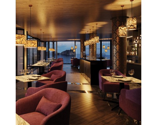 5064/1A MODERN ODL24 404 античн.бронза/серо-беж./металл/натур.камен.