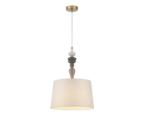 5040/1 CLASSIC ODL24 305 античн.бронза/беж.абажур/металл/керамика Подвес E27 1*60W HOMI